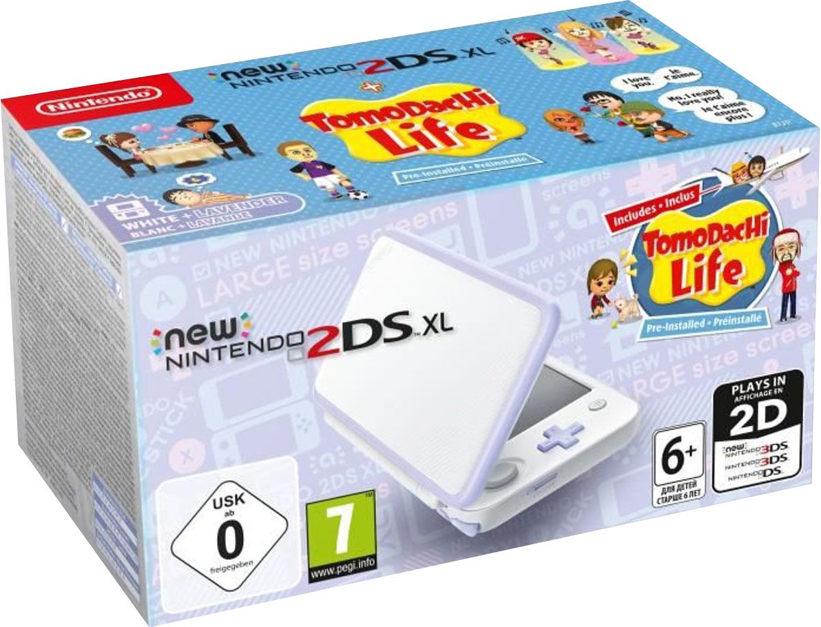 New Nintendo 2DS XL + Tomodachi Life (Bianco E Lavanda)